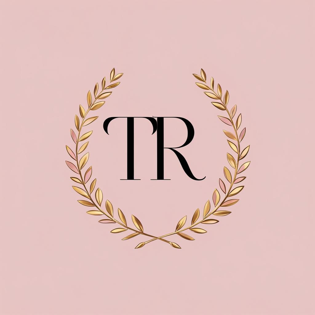 Elegant TR Logo with Laurel Wreath